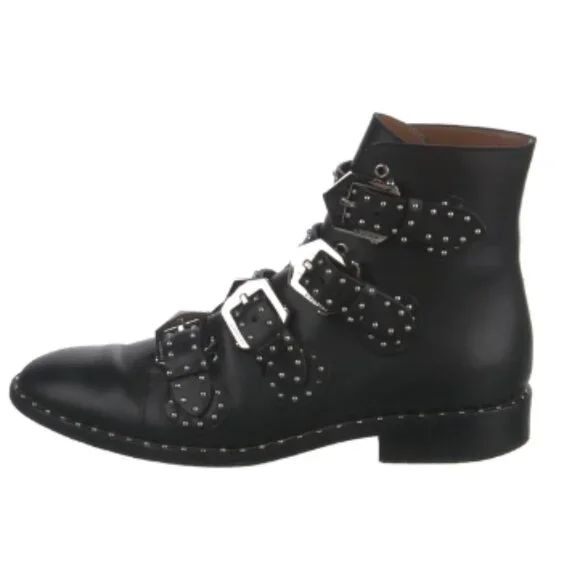 Givenchy Leather Combat Boots – Black, Size 39.5 IT (US 9.5) - Picture 1 of 10